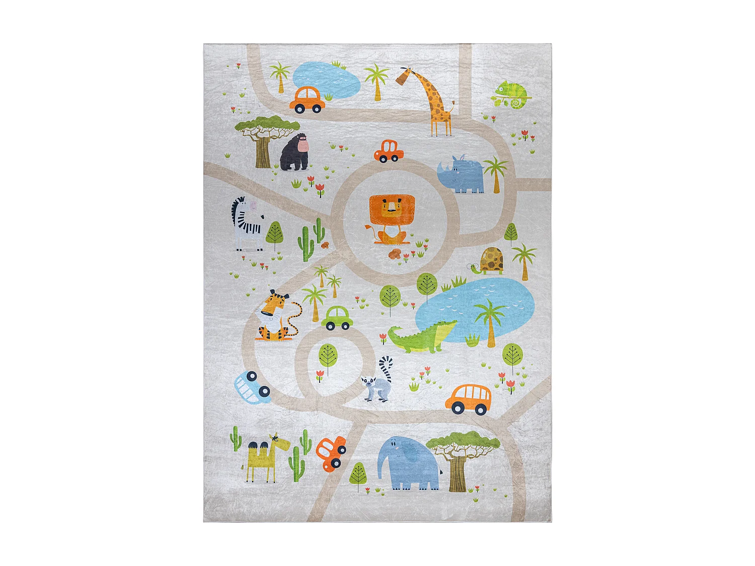 Tappeto lavabile BAMBINO 50230 Zoo, strade per bambini antiscivolo - b 160x220 cm