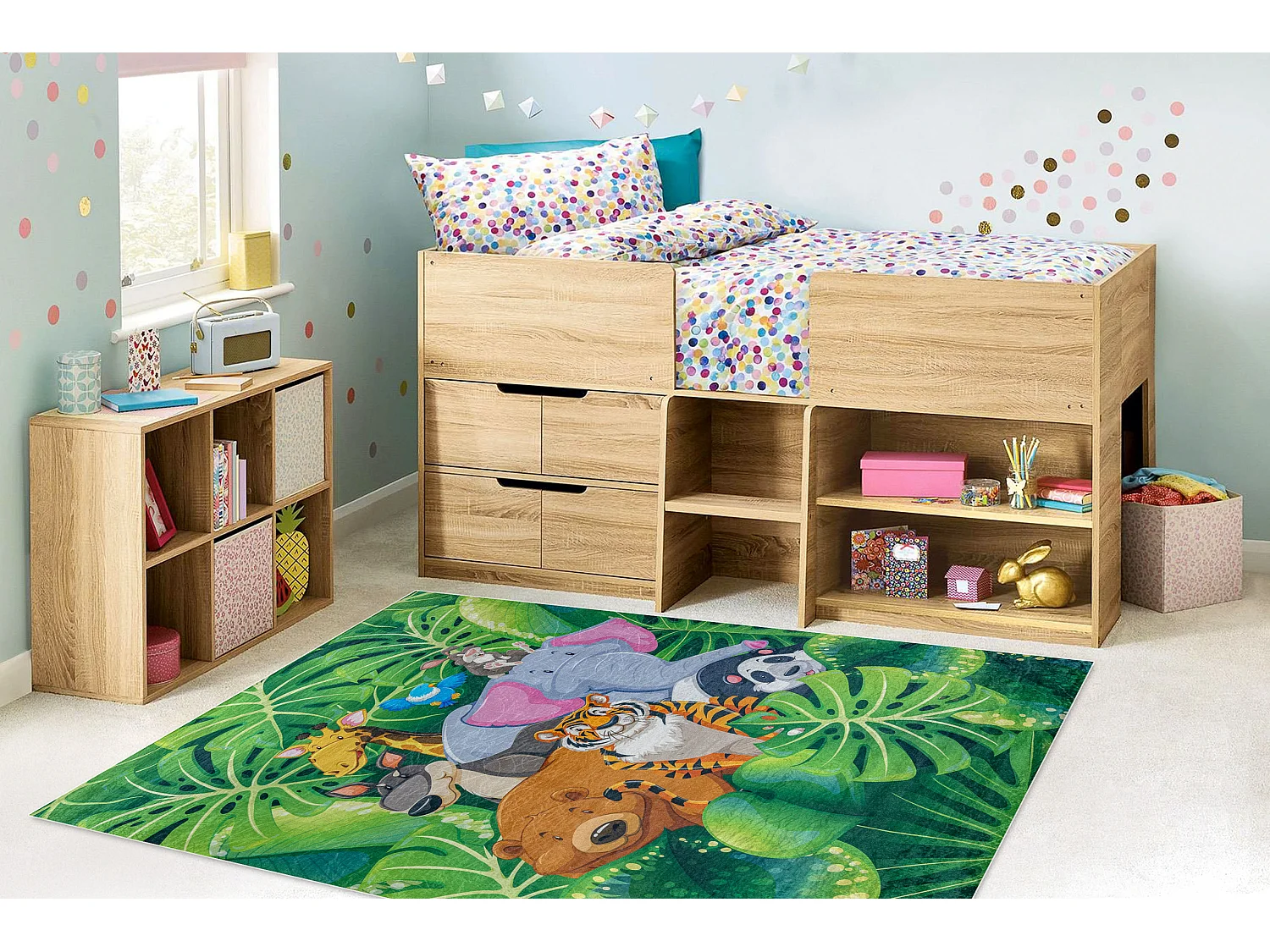 Tapis lavable BAMBINO 2651 Animaux, Jungle pour les enfants antidérap 140x200 cm
