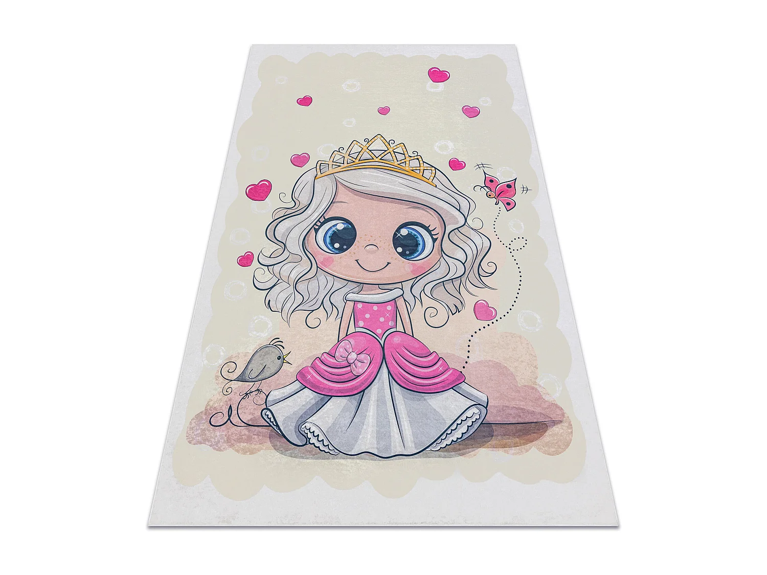 Alfombra lavable BAMBINO 43020 Princesa, estrellas para niños antides 140x200 cm