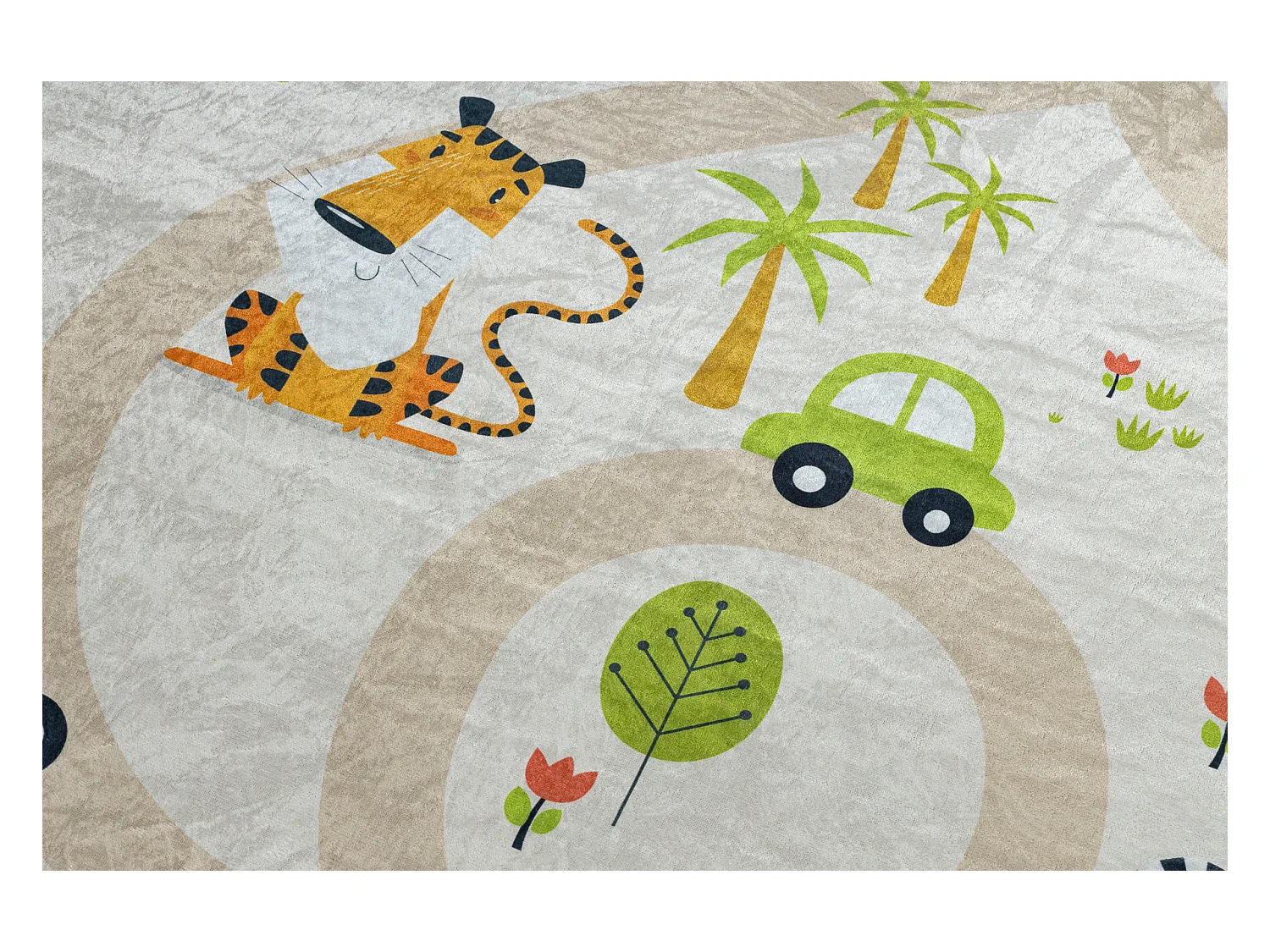 Alfombra lavable BAMBINO 50230 Zoo, calles para niños antideslizante  200x290 cm