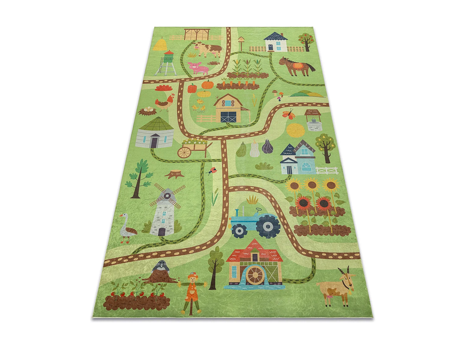 Tapis lavable BAMBINO 50200 Village, rues pour les enfants antidérapa 120x170 cm