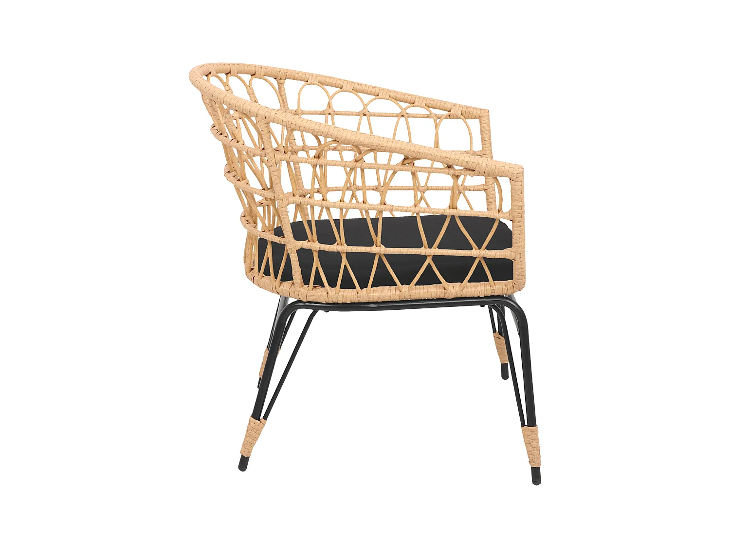 Set van 2 kunststof rotan fauteuils met kussens AIKO