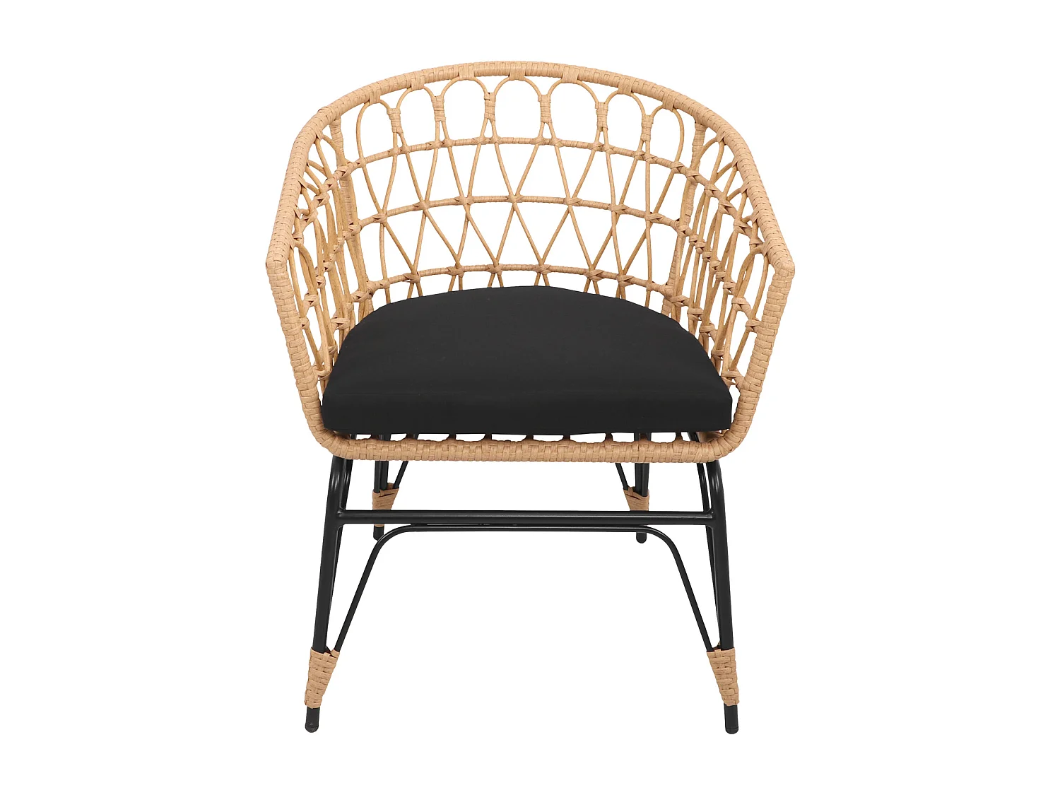 Lot de 2 fauteuils en rotin synthétique avec coussins AIKO - HAPPY GARDEN