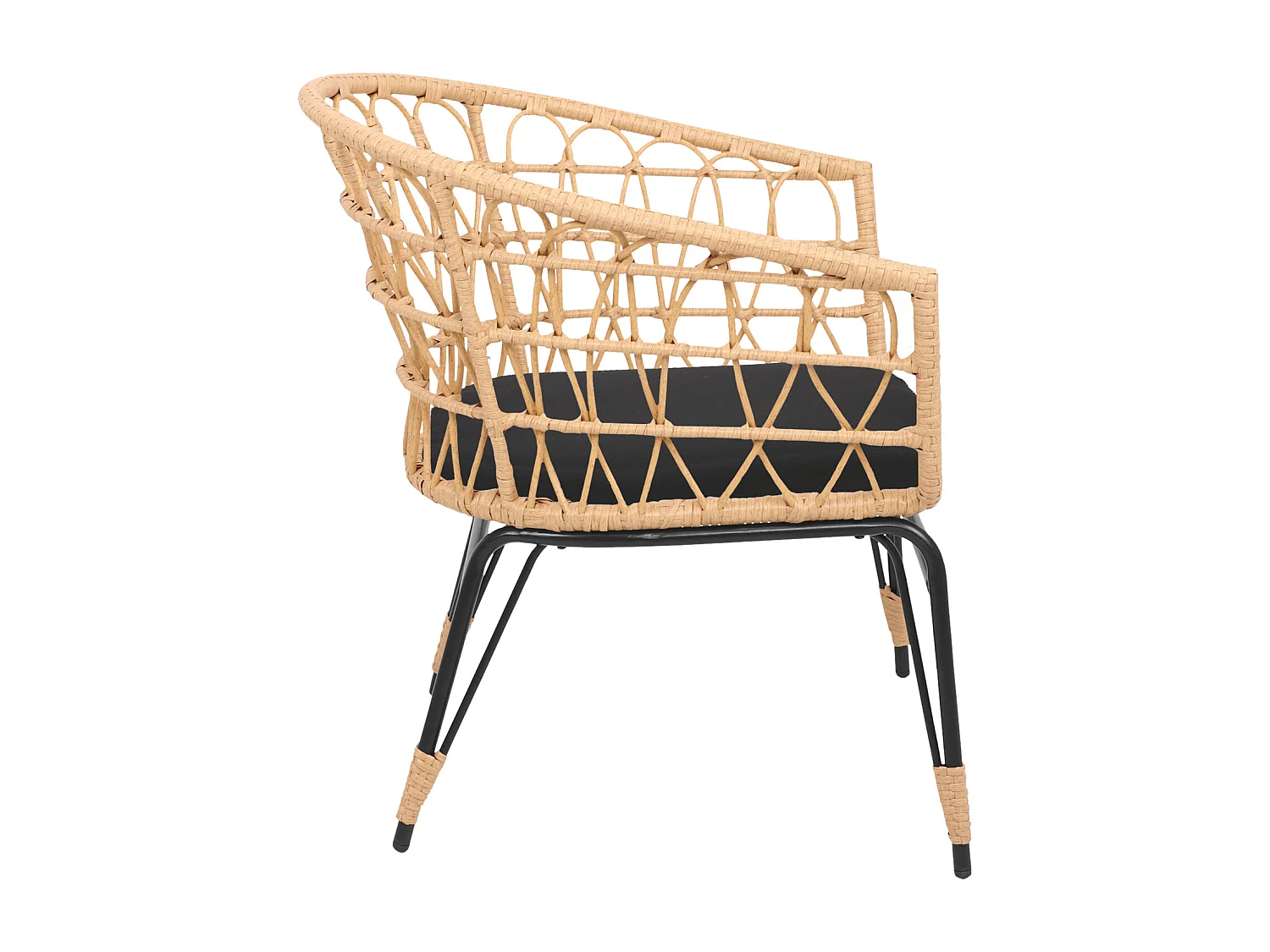 Lot de 2 fauteuils en rotin synthétique avec coussins AIKO - HAPPY GARDEN