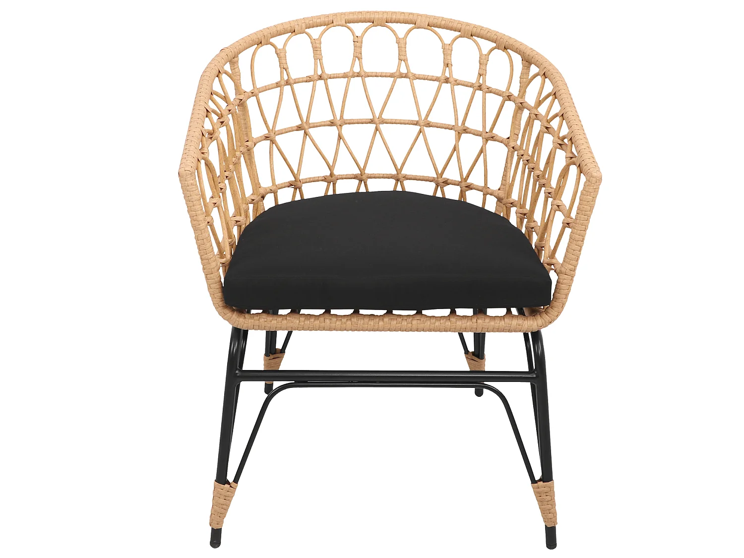 Set van 2 kunststof rotan fauteuils met kussens AIKO