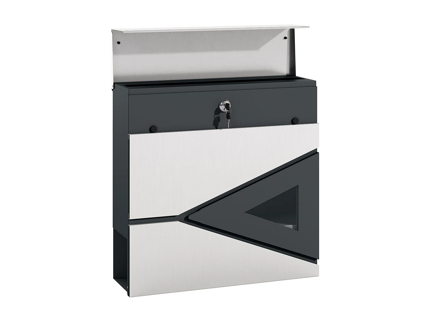 Boîte aux lettres murale design verrouillable - fenêtre - kit visserie inclus -  acier galvanisé inox