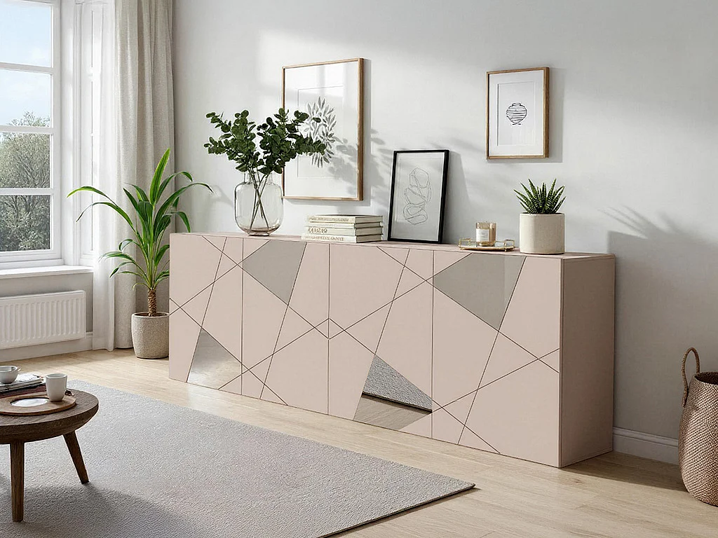 Buffet avec 4 portes - Beige - CANTIANO