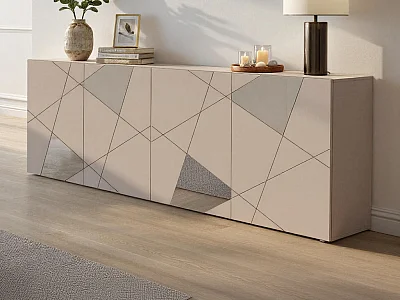 Skjenk med 4 dører - Beige - CANTIANO