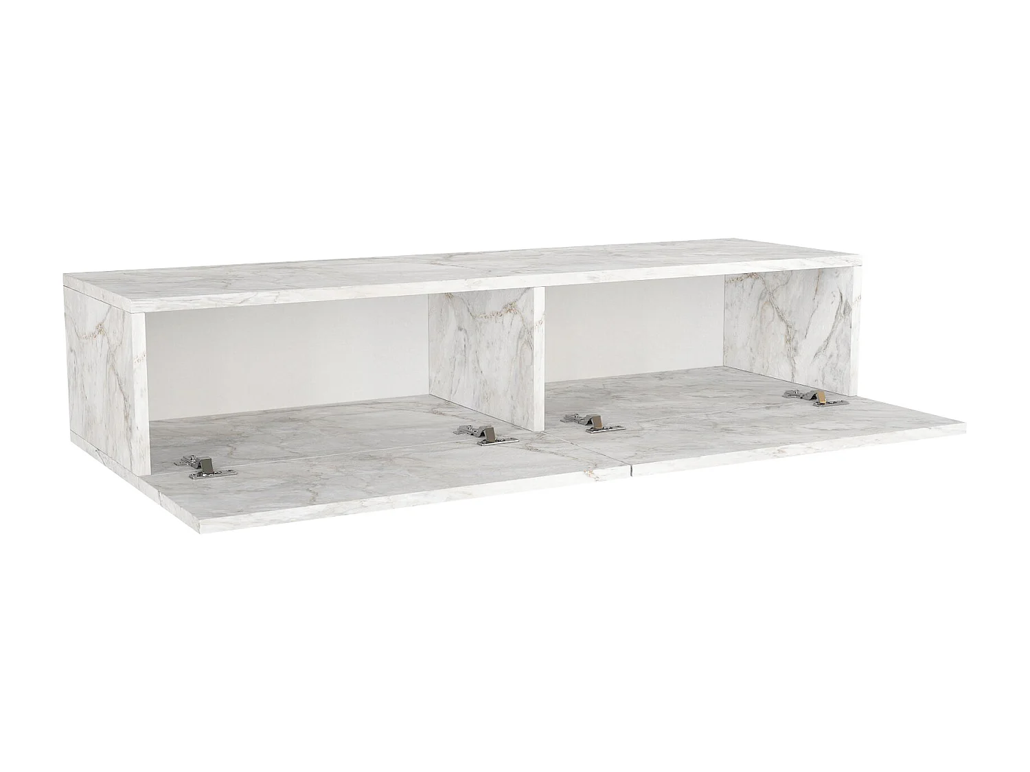 Console suspendue avec 2 portes - Effet marbre blanc - TENIDA