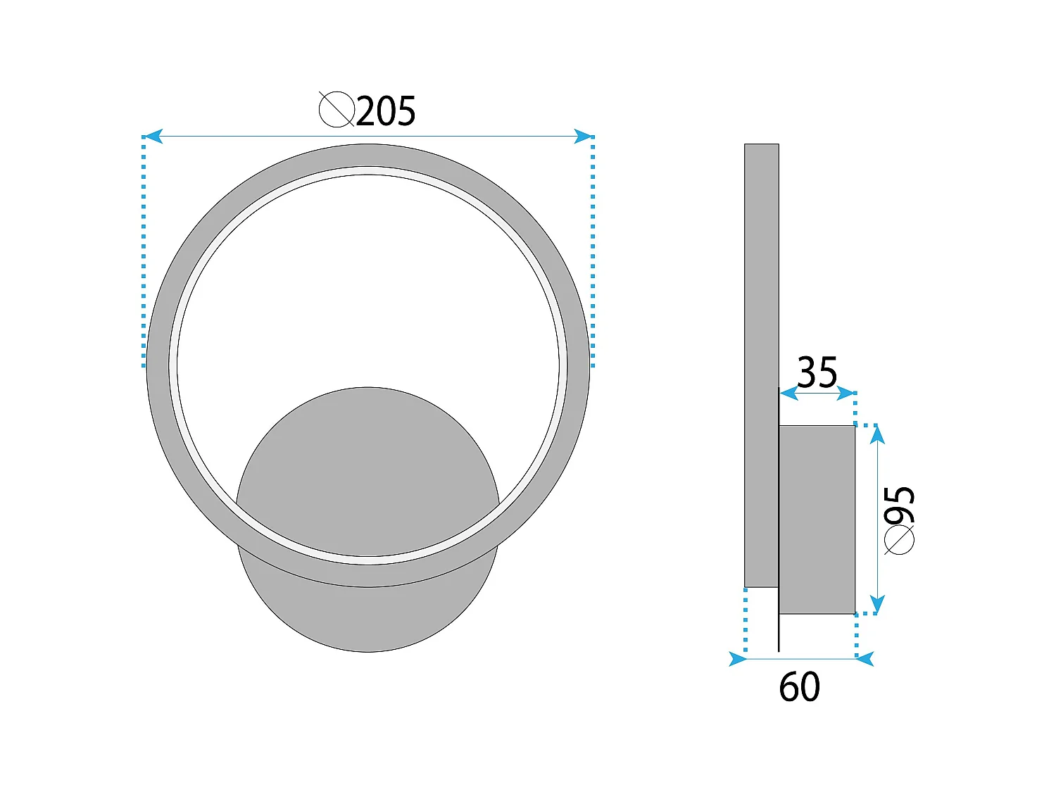 Lâmpada De Parede Toolight LHJ081-W Black