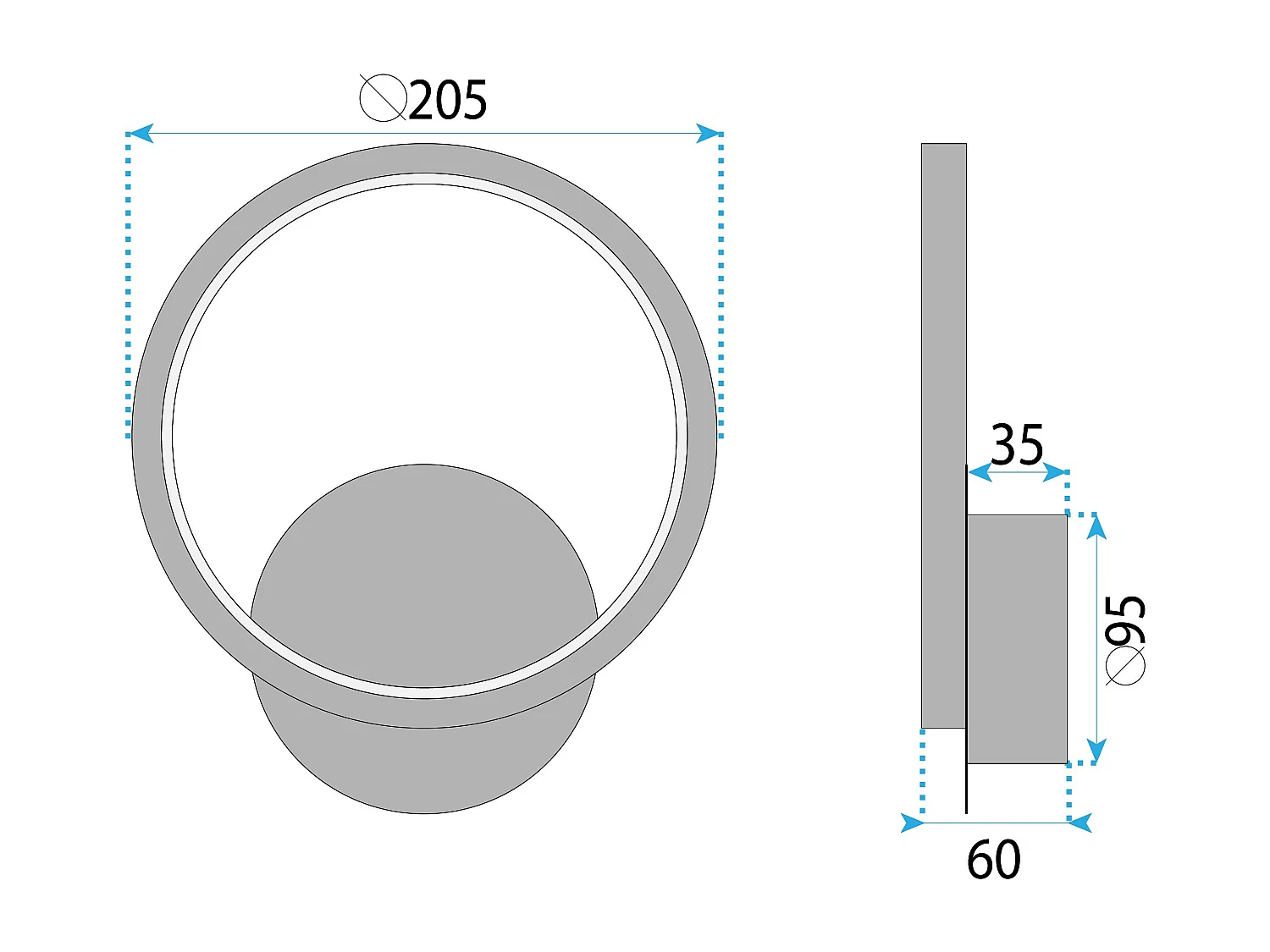 Wandlamp Toolight LHJ081-W Black