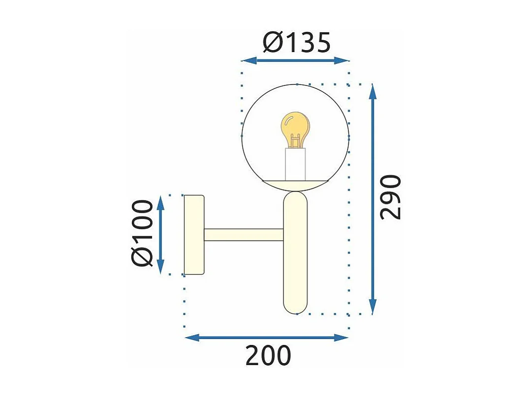 Applique Murale Toolight APP894-1W Gold