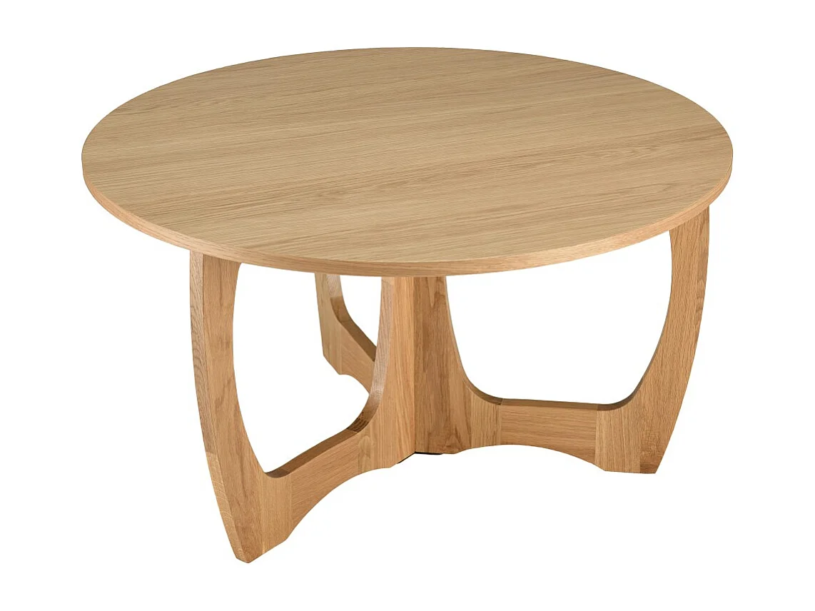 SYA - Table basse ronde D80 décor et chêne naturel pied ajouré