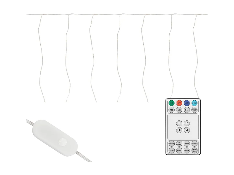 ECD Germany Tenda luminosa a LED 600 cm 240 LED bianco caldo con timer luci natalizie per finestre decorazione interni ed esterni catena per Natale