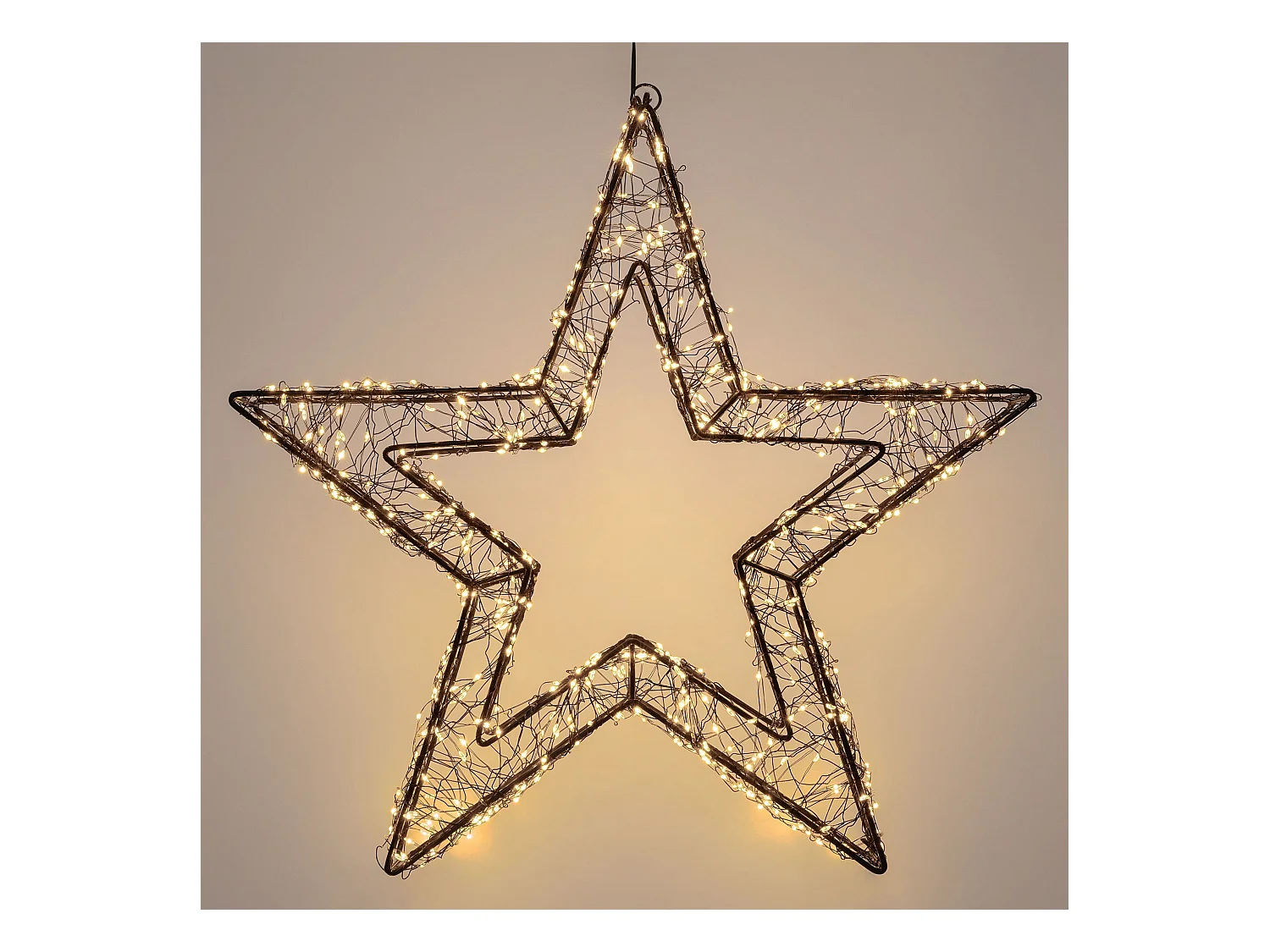 ECD Germany Stella luminosa LED 38 cm 500 LED bianco caldo extra, impermeabile con timer, decorazioni natalizie interno esterno finestra giardino