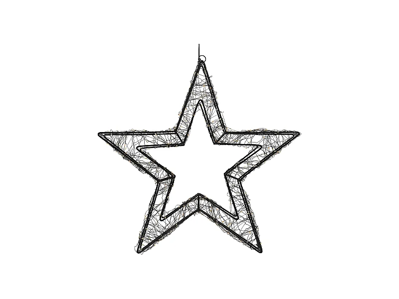 ECD Germany Estrella de Navidad 50cm con 720 luces LED blanco extra cálido para interior/exterior con temporizador decoración luminosa adorno colgante