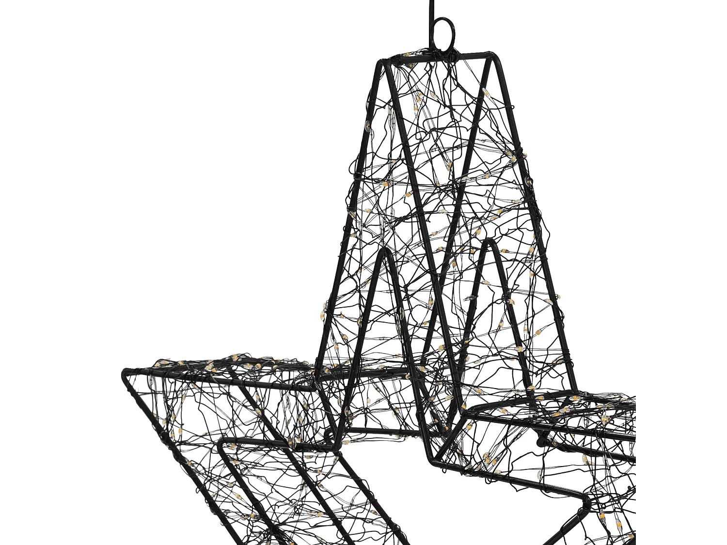 ECD Germany Estrella de Navidad 50cm con 720 luces LED blanco extra cálido para interior/exterior con temporizador decoración luminosa adorno colgante