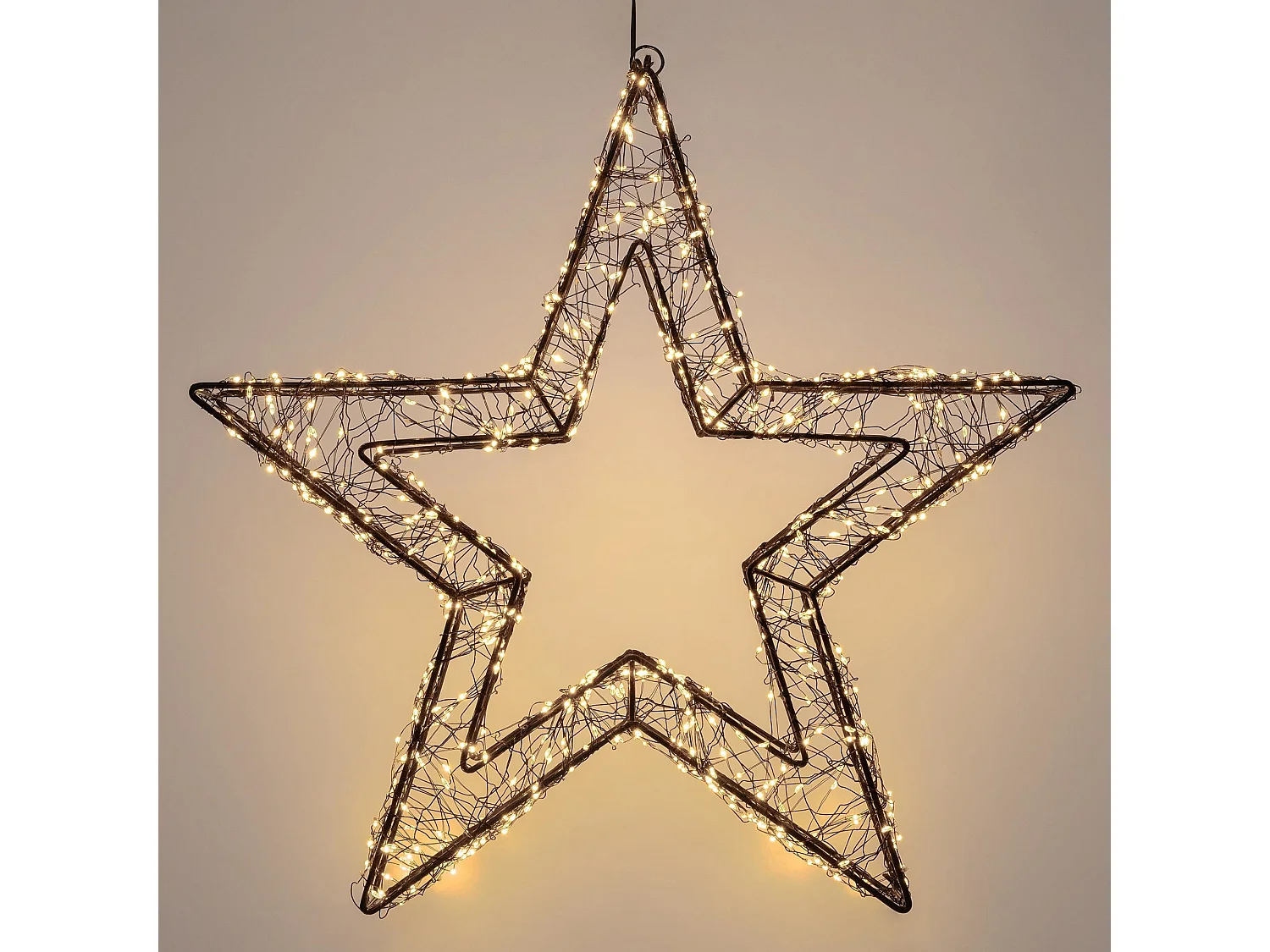 ECD Germany Estrella de Navidad 50cm con 720 luces LED blanco extra cálido para interior/exterior con temporizador decoración luminosa adorno colgante