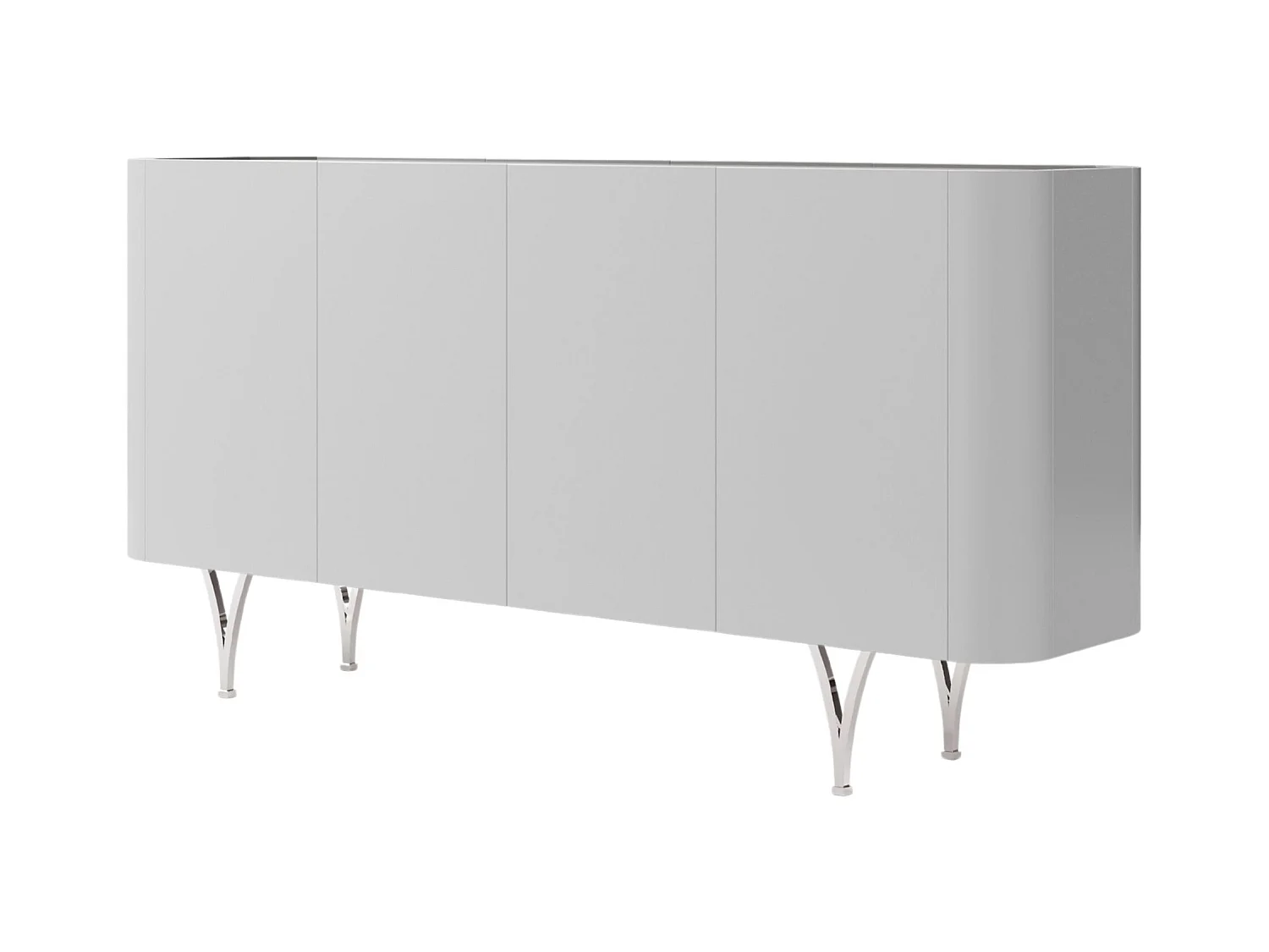 Commode moderne grise Dancan MONZA avec pieds argentés – largeur 160 cm