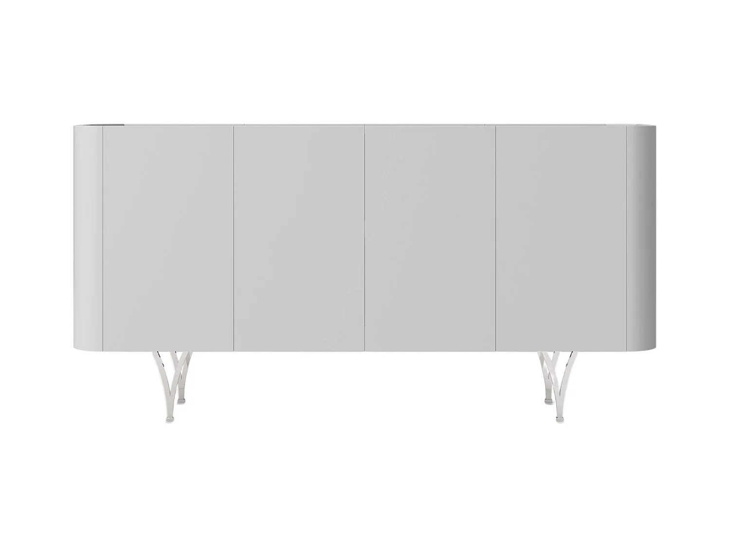 Sideboard Monza, grau/schwarz, silberne beine