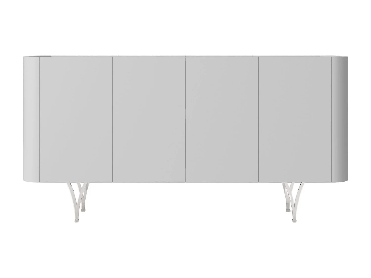 Sideboard Monza, grau/schwarz, silberne beine