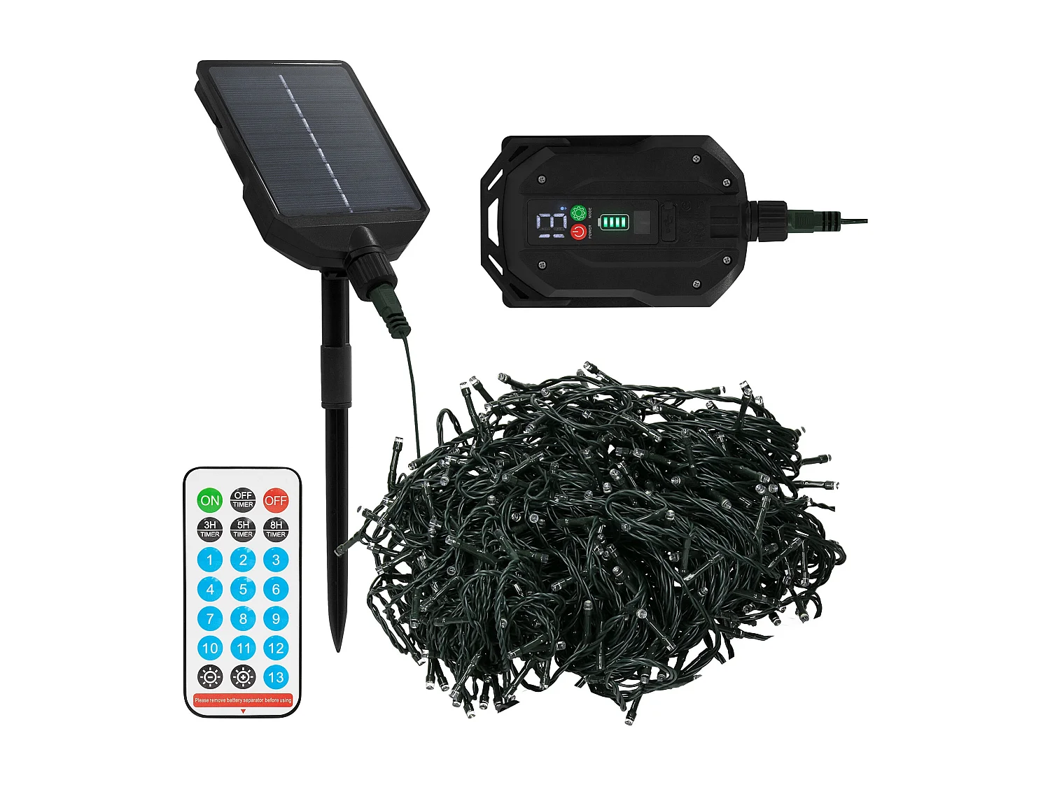 ECD Germany Solar Lichterkette Aussen 11m, 560 LED, Warmweiß, Weihnachtsbeleuchtung, Wasserfest, 13 Modi, Timer, Solarlichterkette Außenlichterkette