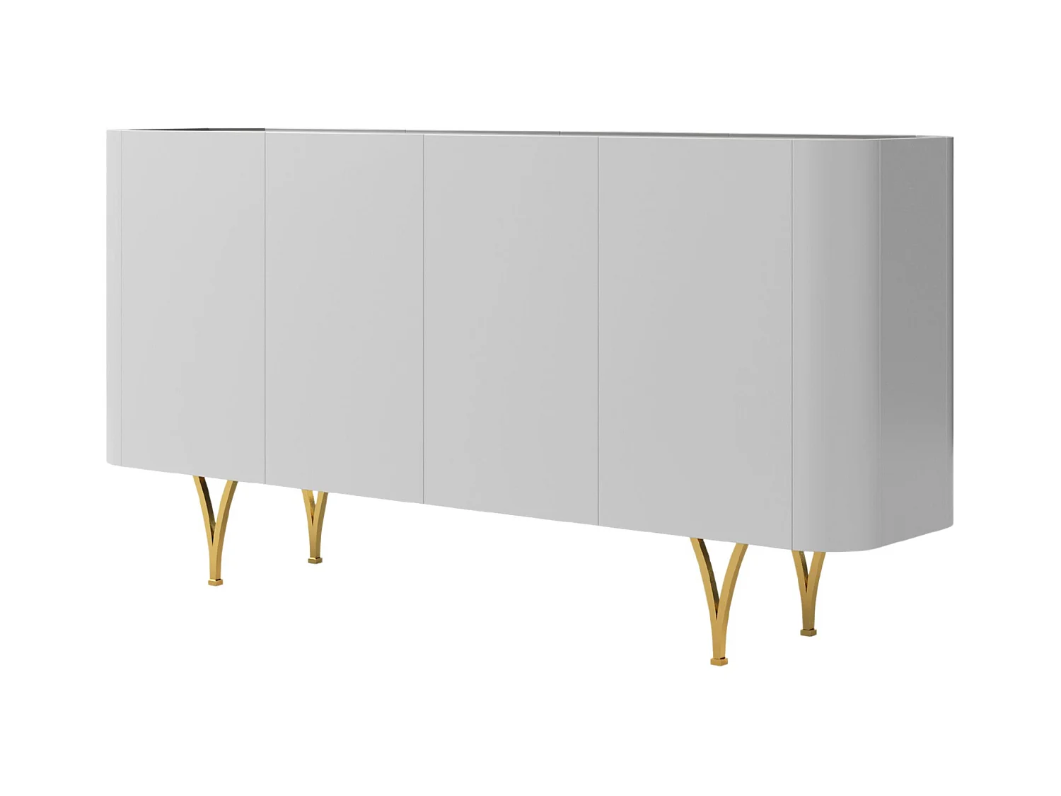Commode moderne grise Dancan MONZA avec pieds dorés – largeur 160 cm