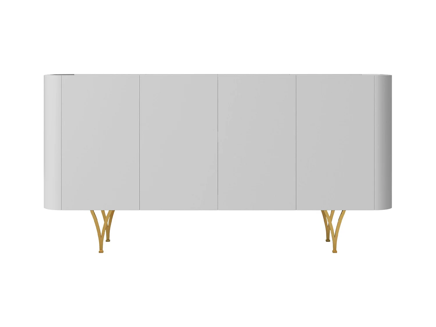 Commode moderne grise Dancan MONZA avec pieds dorés – largeur 160 cm