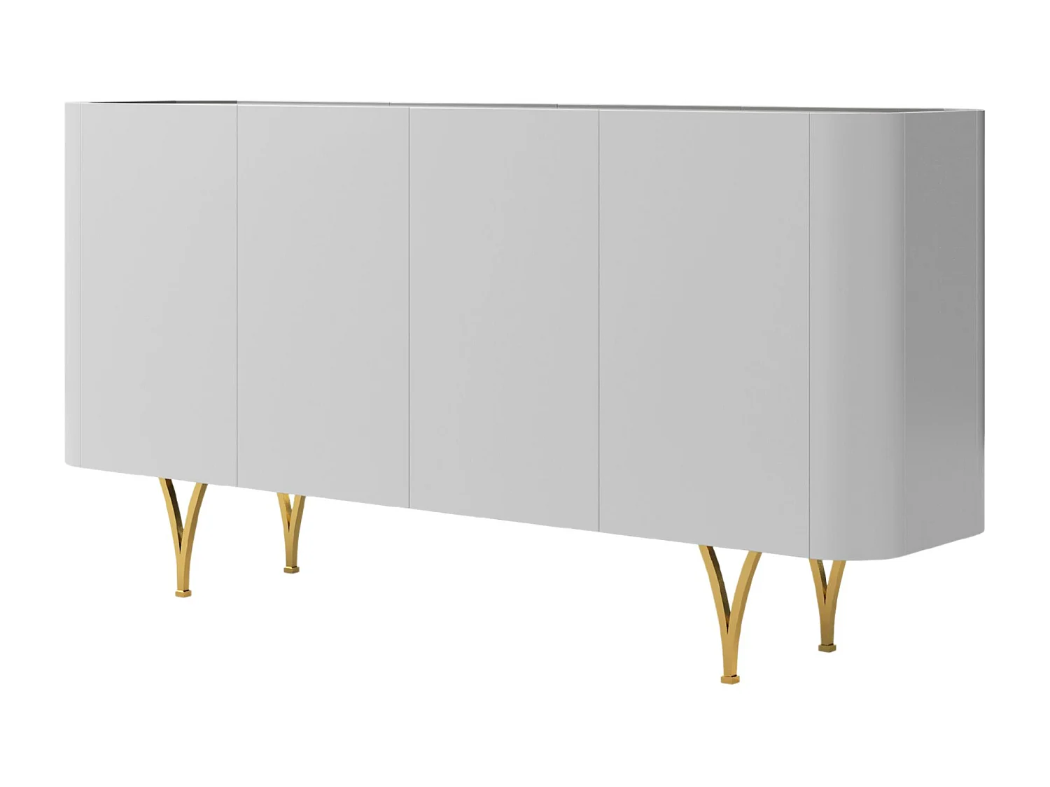 Sideboard Monza, grau/schwarz, goldene beine
