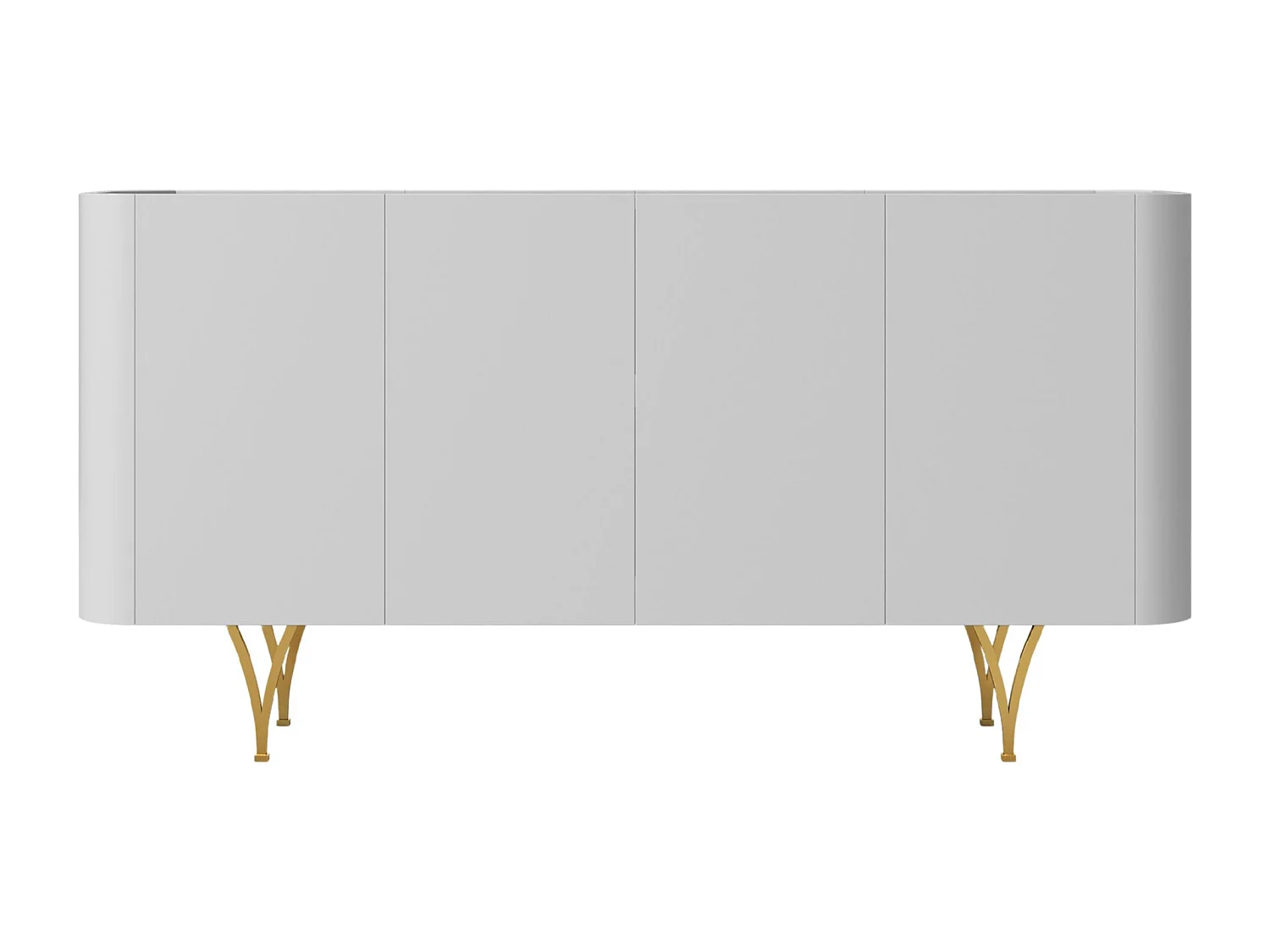 Sideboard Monza, grau/schwarz, goldene beine