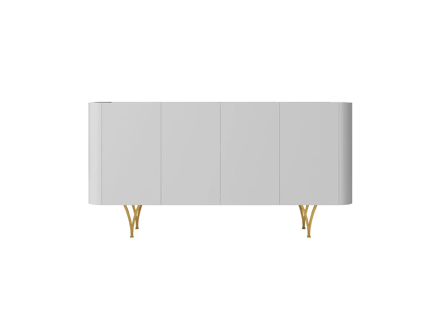 Sideboard Monza, grau/schwarz, goldene beine
