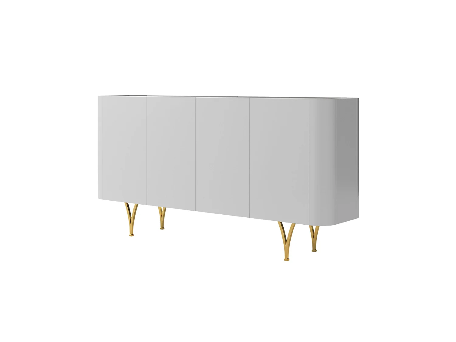 Sideboard Monza, grau/schwarz, goldene beine