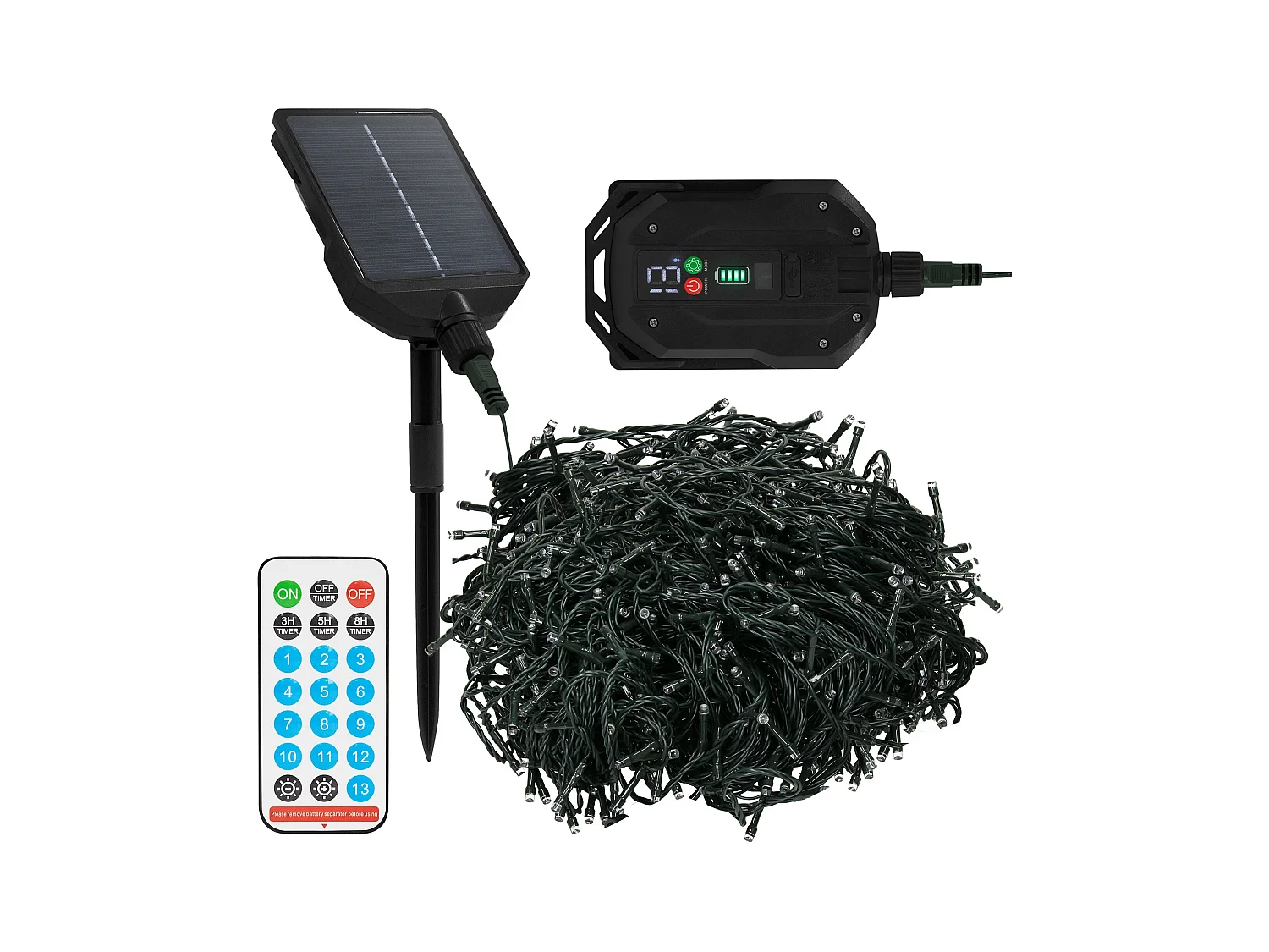 ECD Germany Catena luminosa solare 16m 800LED bianco caldo, impermeabile, 13 modalità, luci da giardino, illuminazione esterno per Natale, terrazza