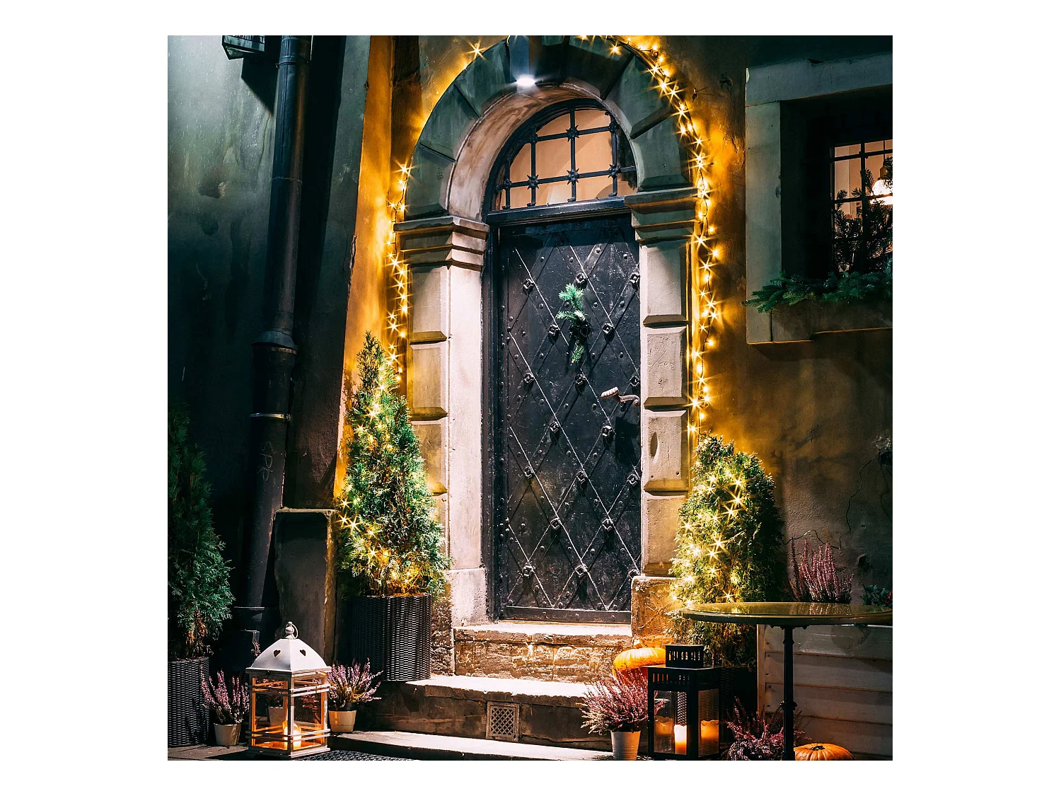 ECD Germany Catena luminosa solare 16m 800LED bianco caldo, impermeabile, 13 modalità, luci da giardino, illuminazione esterno per Natale, terrazza