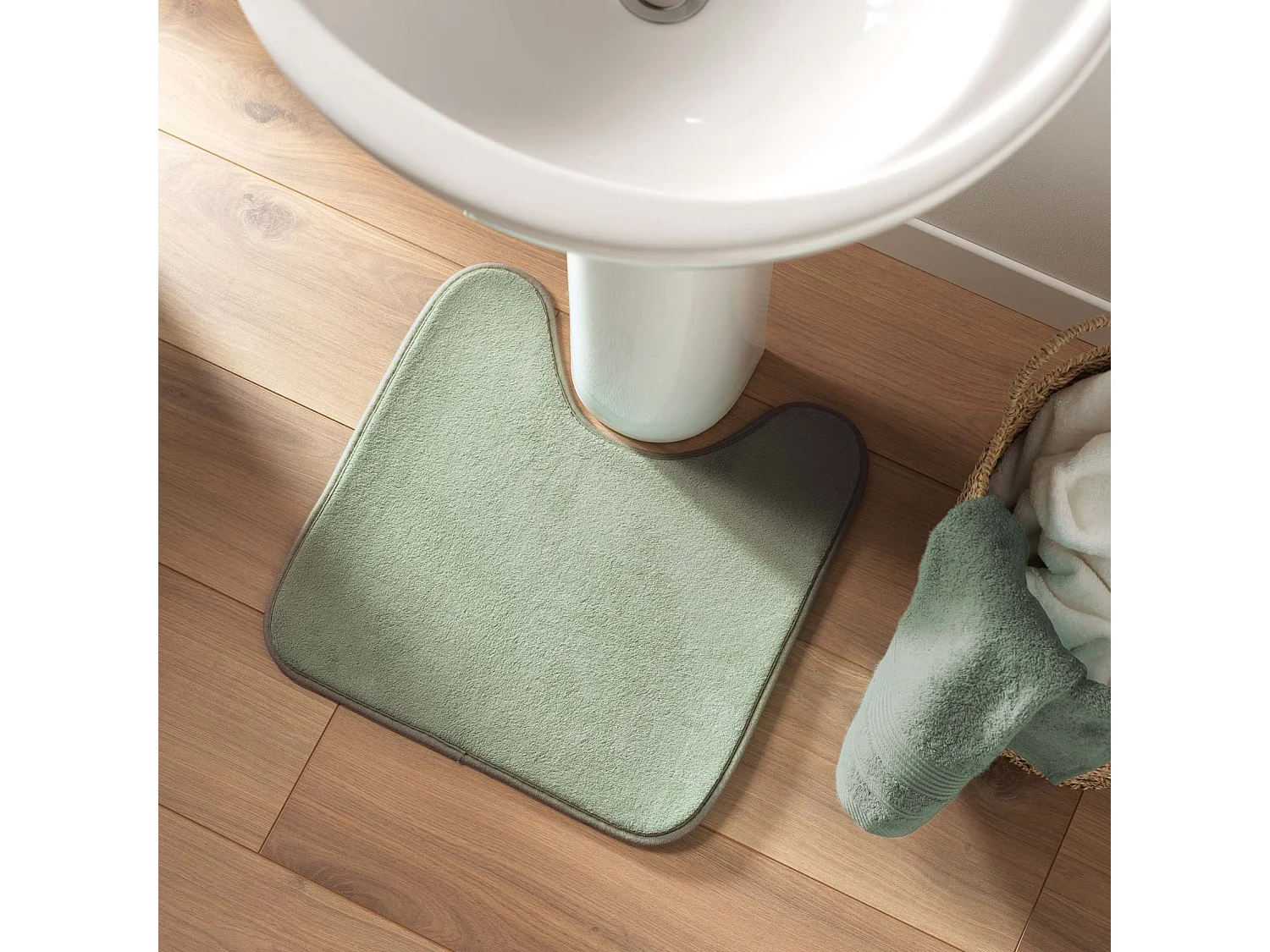Tapis Contour WC "Vitamine" 45x45cm Sauge