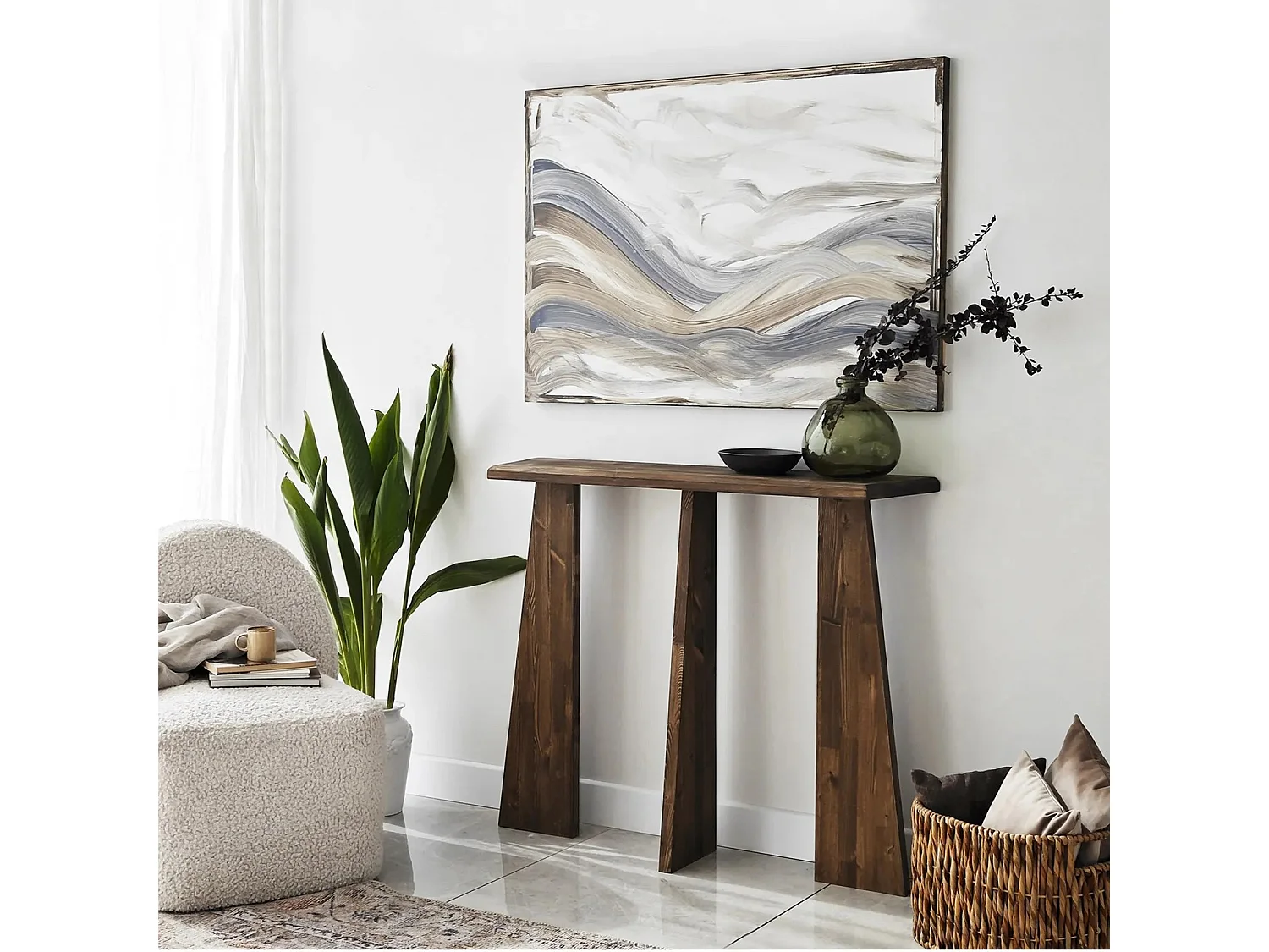 Consola Cleopatra color nogal