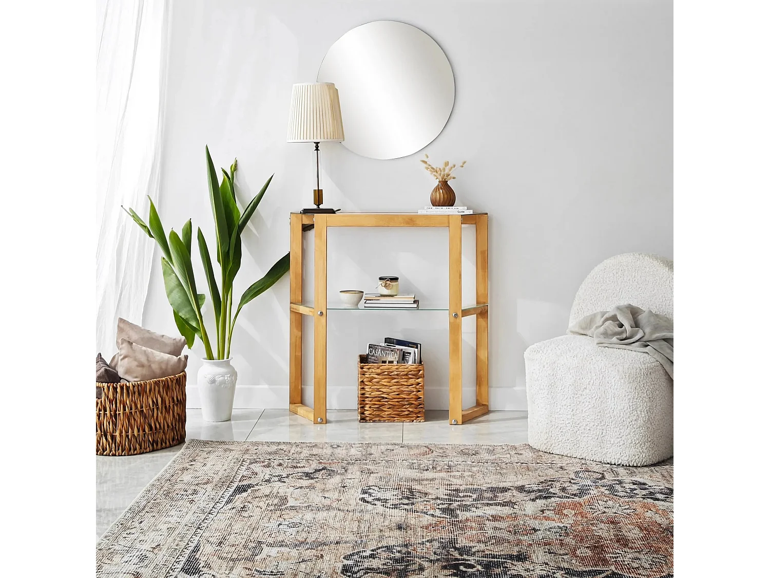 Consola Trapezoid color roble