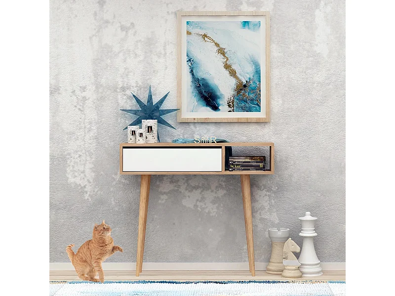 Consola Oseyo color roble Blanco