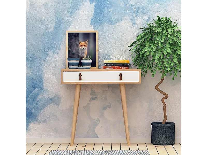 Consola Dokka color roble Blanco