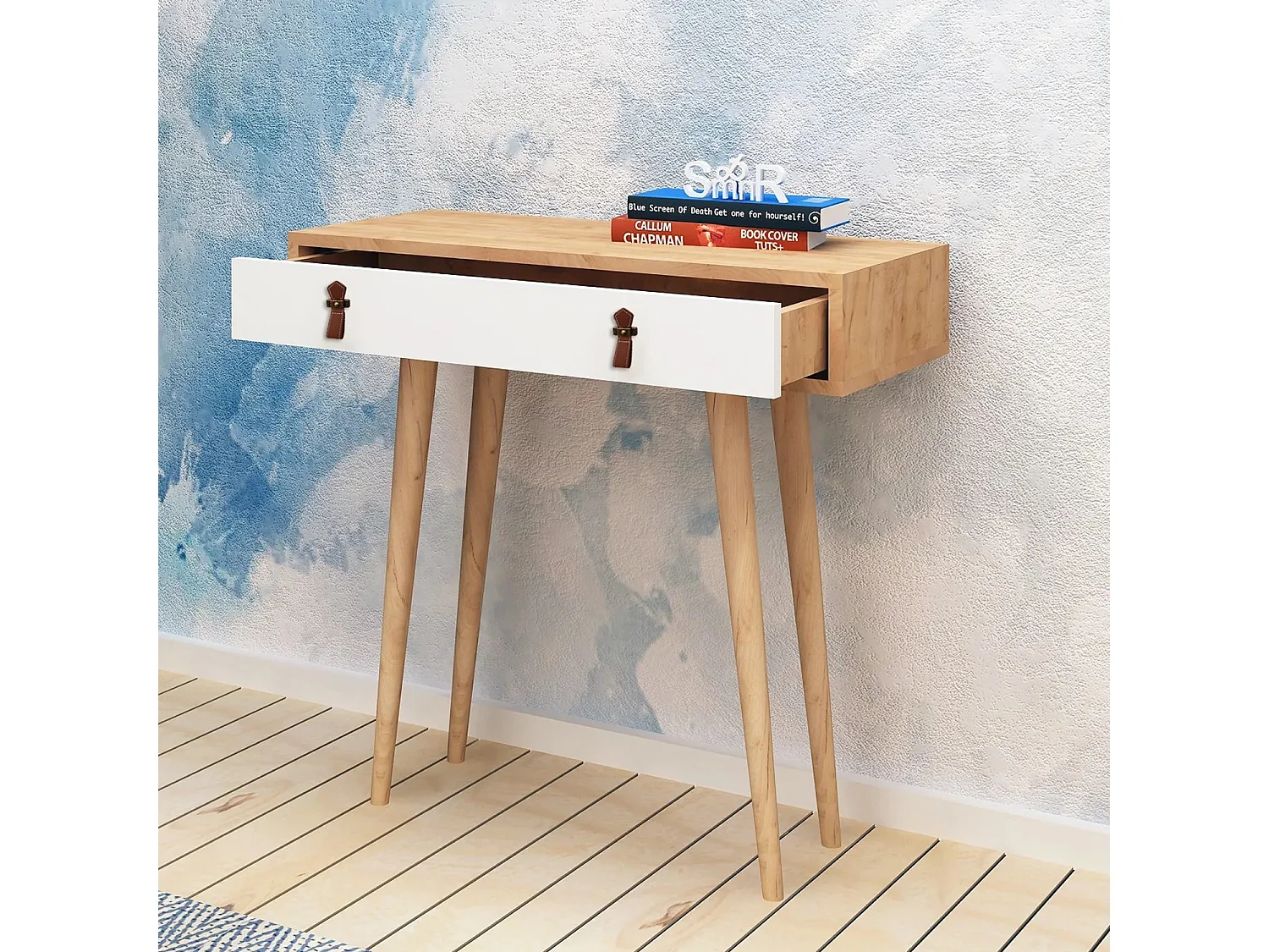 Consola Dokka color roble Blanco