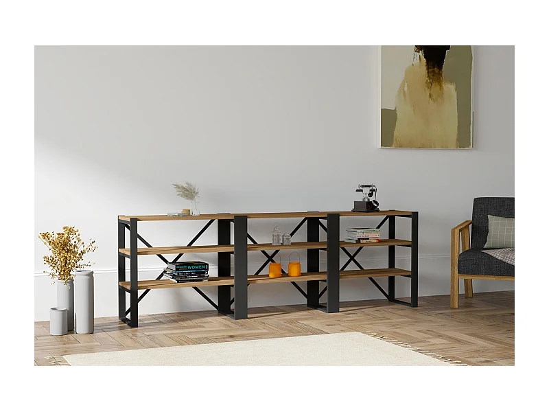 Consola Prof negro color nogal