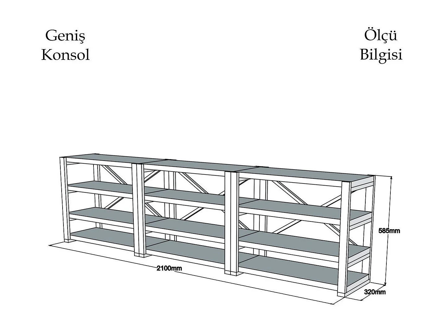 Consola Prof negro color nogal