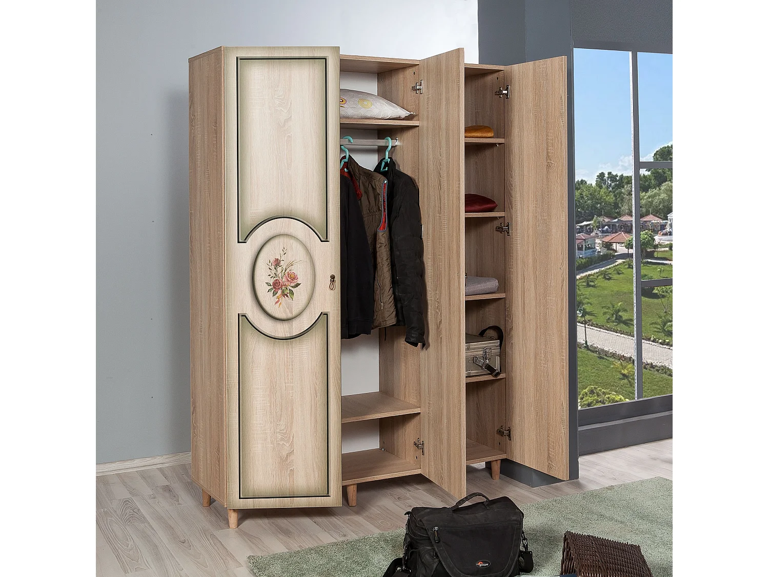 Armario MODE-421 sonoma color roble 135x192x52 cm