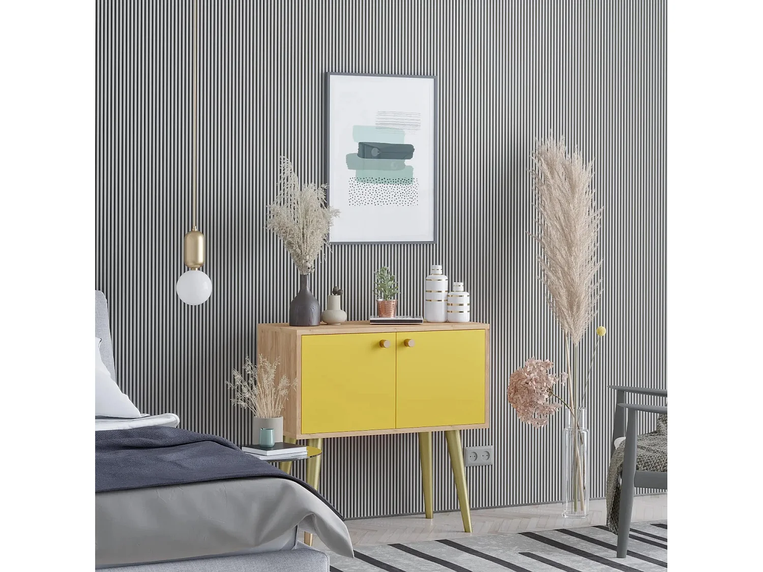 Consola JOLA color roble Amarillo