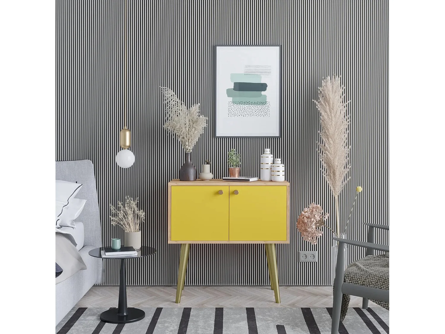 Consola JOLA color roble Amarillo