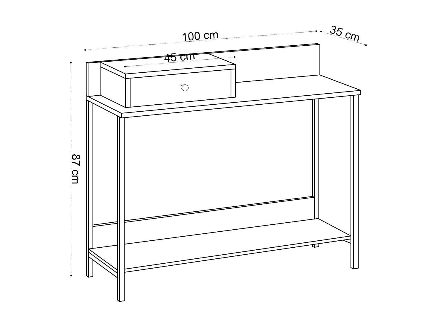 Consola Alix metal color madera color color roble zafiro