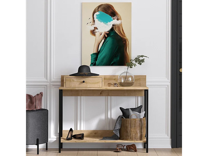 Consola Alix metal color madera color color roble zafiro