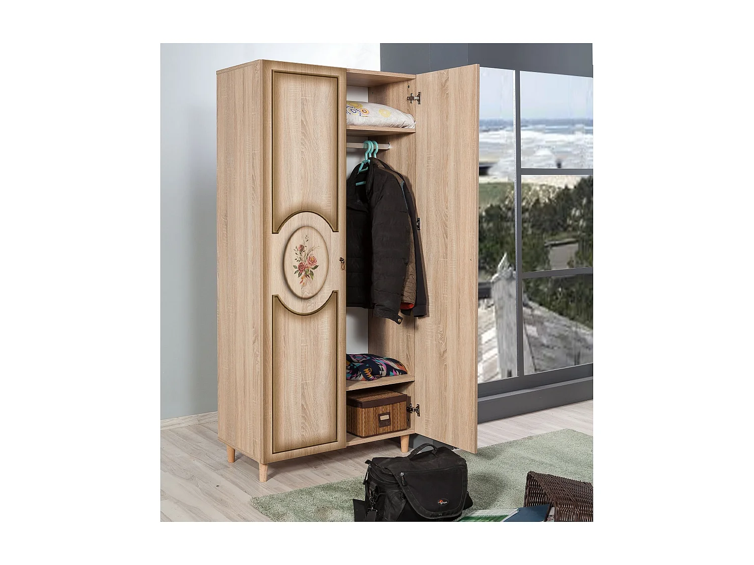 Armario Stil-420 sonoma color roble 90x192x52 cm