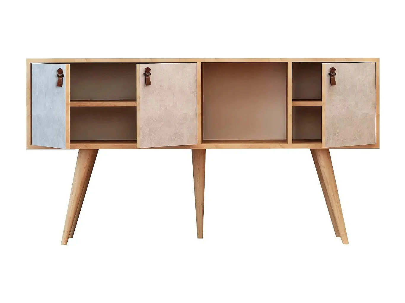 Consola Plamen color roble Blanco