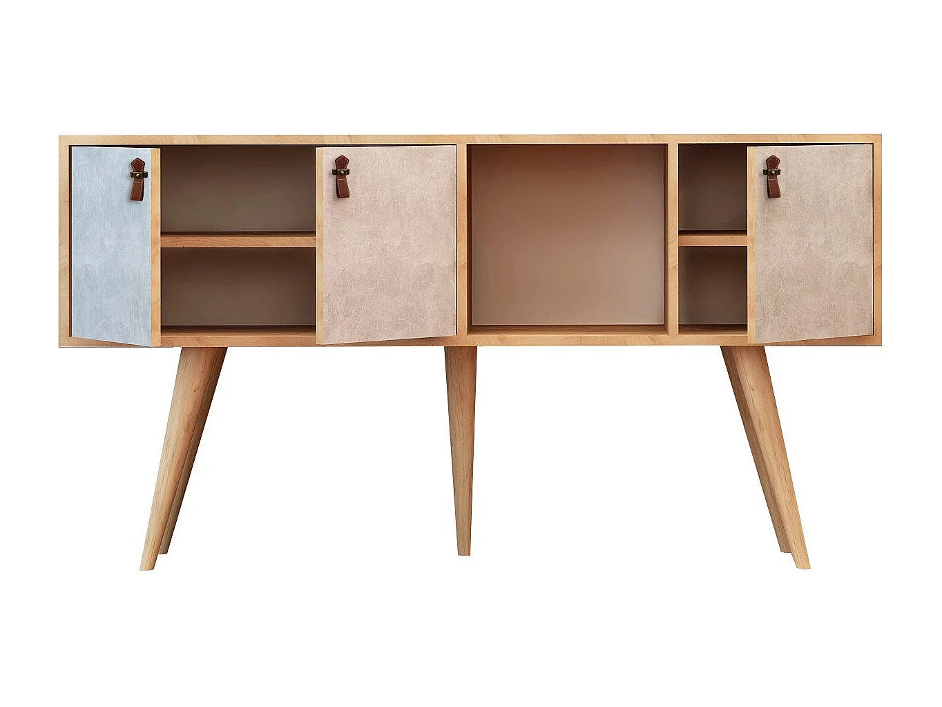 Aparador – 140 cm x 80 cm x 40 cm – Carvalho e Branco – Painéis de partículas